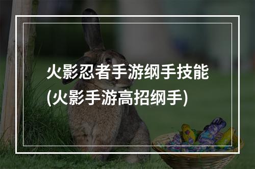 火影忍者手游纲手技能(火影手游高招纲手)