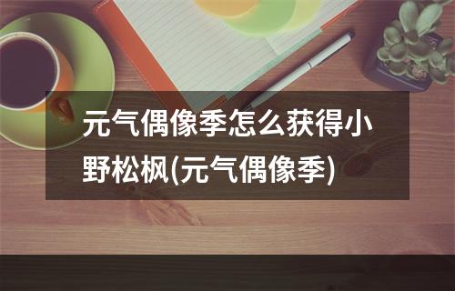 元气偶像季怎么获得小野松枫(元气偶像季)