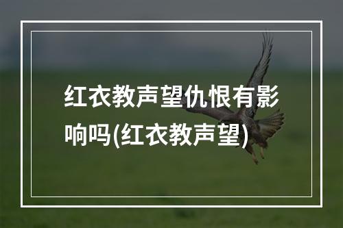 红衣教声望仇恨有影响吗(红衣教声望)