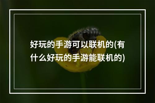 好玩的手游可以联机的(有什么好玩的手游能联机的)