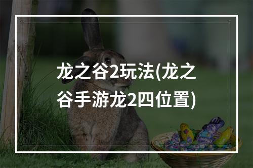 龙之谷2玩法(龙之谷手游龙2四位置)