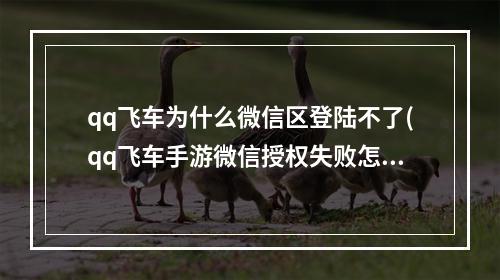 qq飞车为什么微信区登陆不了(qq飞车手游微信授权失败怎么办)