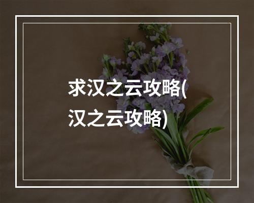 求汉之云攻略(汉之云攻略)