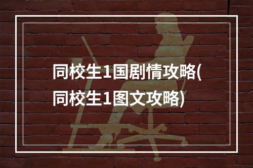 同校生1国剧情攻略(同校生1图文攻略)