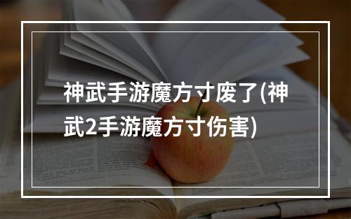 神武手游魔方寸废了(神武2手游魔方寸伤害)