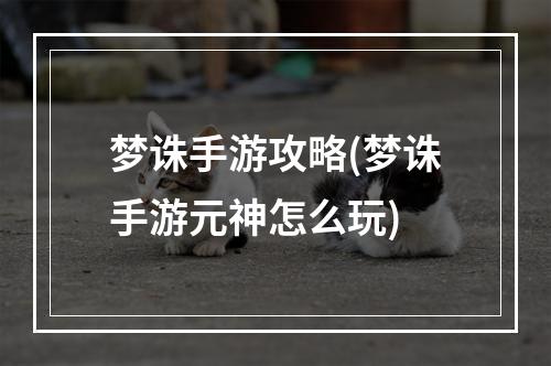 梦诛手游攻略(梦诛手游元神怎么玩)