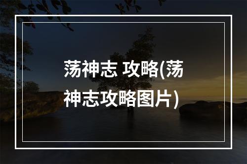 荡神志 攻略(荡神志攻略图片)