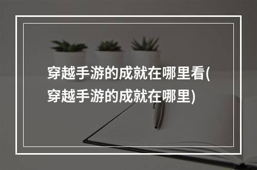 穿越手游的成就在哪里看(穿越手游的成就在哪里)