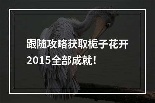 跟随攻略获取栀子花开2015全部成就！