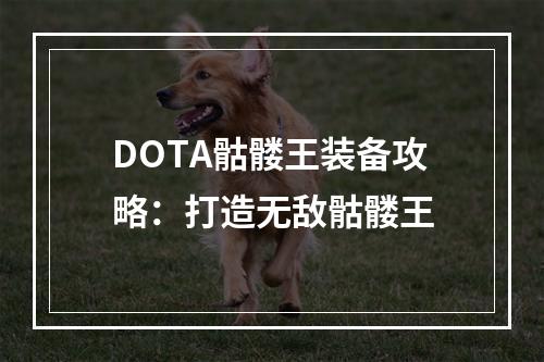 DOTA骷髅王装备攻略：打造无敌骷髅王