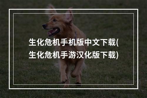 生化危机手机版中文下载(生化危机手游汉化版下载)