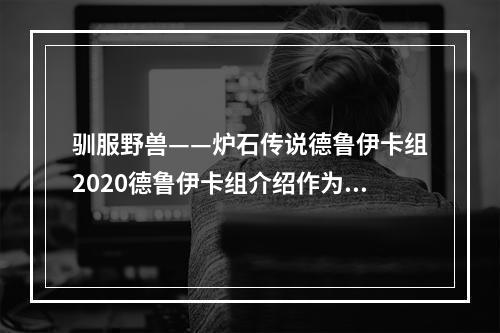 驯服野兽——炉石传说德鲁伊卡组2020德鲁伊卡组介绍作为炉石传说中的一个重要职业，德鲁伊一直以来都以多变而富有战术性的卡组著称。而在2020年，德鲁伊卡组又迎来