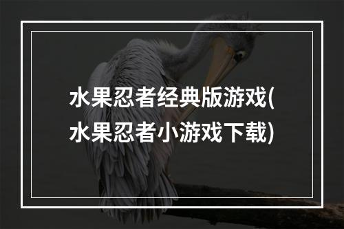 水果忍者经典版游戏(水果忍者小游戏下载)