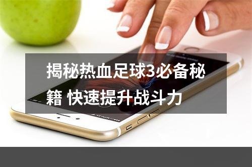 揭秘热血足球3必备秘籍 快速提升战斗力