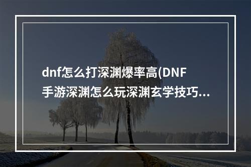 dnf怎么打深渊爆率高(DNF手游深渊怎么玩深渊玄学技巧爆率高 DNF手游  )