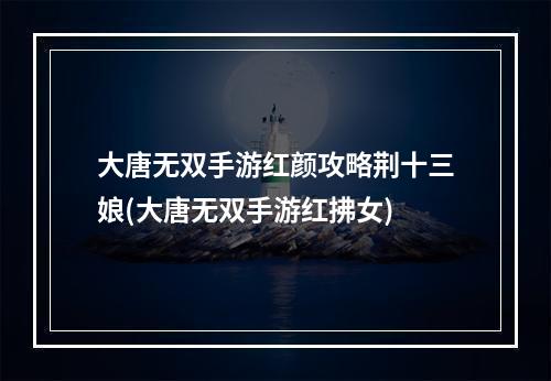 大唐无双手游红颜攻略荆十三娘(大唐无双手游红拂女)