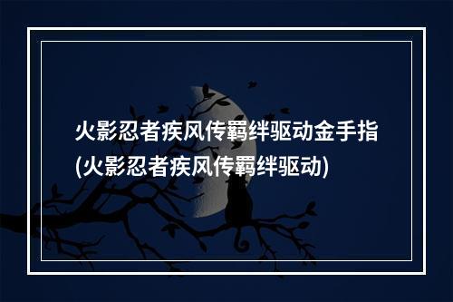 火影忍者疾风传羁绊驱动金手指(火影忍者疾风传羁绊驱动)