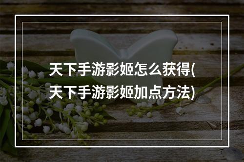 天下手游影姬怎么获得(天下手游影姬加点方法)