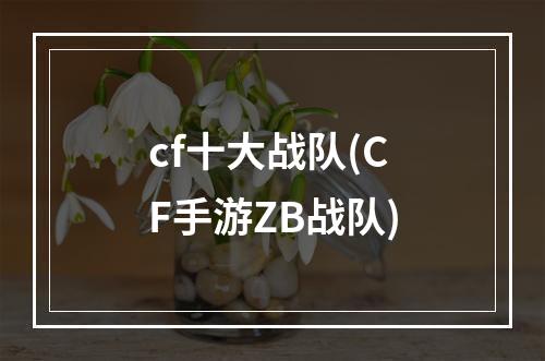 cf十大战队(CF手游ZB战队)