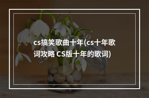 cs搞笑歌曲十年(cs十年歌词攻略 CS版十年的歌词)