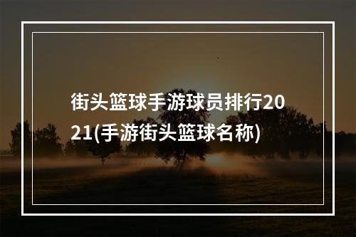 街头篮球手游球员排行2021(手游街头篮球名称)