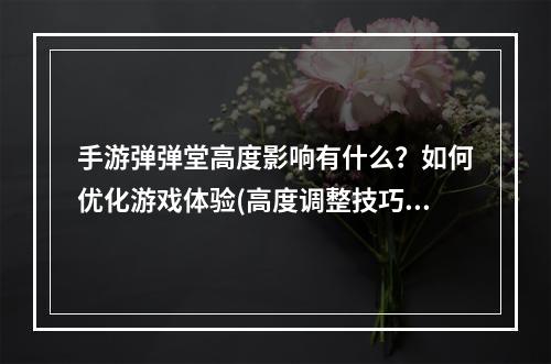 手游弹弹堂高度影响有什么？如何优化游戏体验(高度调整技巧)