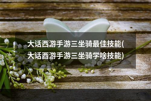 大话西游手游三坐骑最佳技能(大话西游手游三坐骑学啥技能)