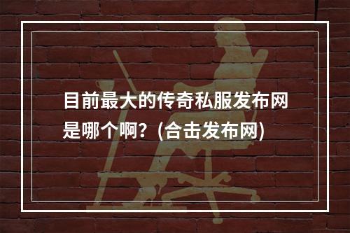 目前最大的传奇私服发布网是哪个啊？(合击发布网)