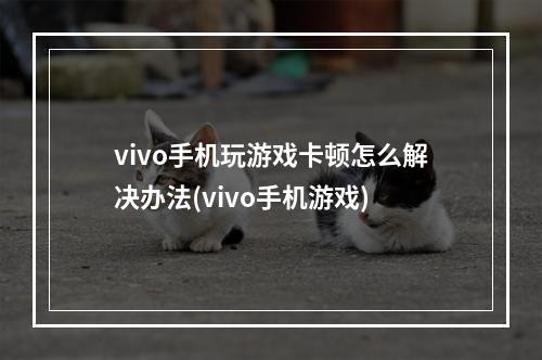 vivo手机玩游戏卡顿怎么解决办法(vivo手机游戏)