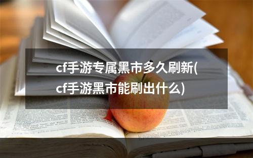 cf手游专属黑市多久刷新(cf手游黑市能刷出什么)