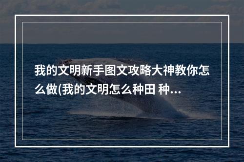 我的文明新手图文攻略大神教你怎么做(我的文明怎么种田 种田方法解析攻略)