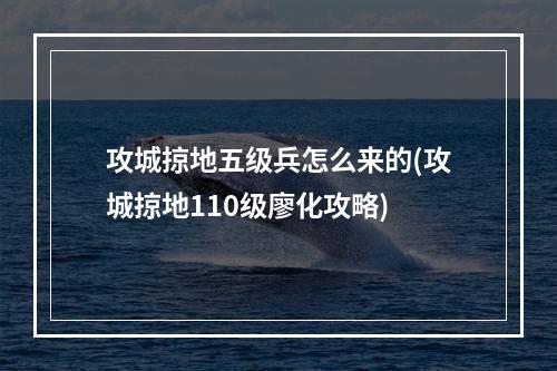 攻城掠地五级兵怎么来的(攻城掠地110级廖化攻略)