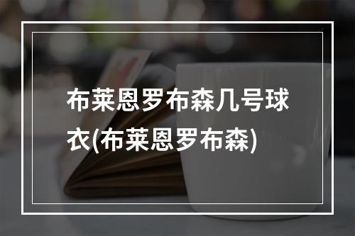 布莱恩罗布森几号球衣(布莱恩罗布森)