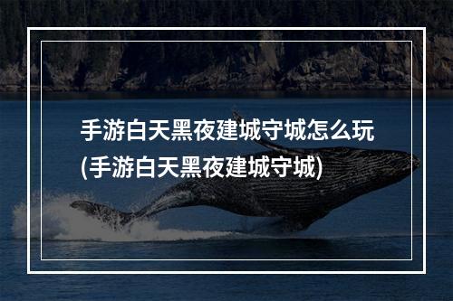 手游白天黑夜建城守城怎么玩(手游白天黑夜建城守城)