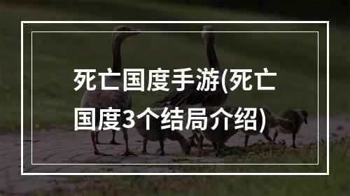 死亡国度手游(死亡国度3个结局介绍)