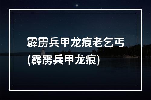 霹雳兵甲龙痕老乞丐(霹雳兵甲龙痕)