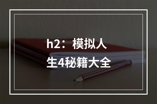 h2：模拟人生4秘籍大全