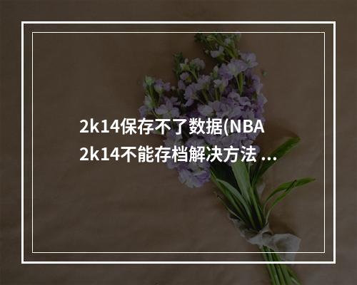 2k14保存不了数据(NBA 2k14不能存档解决方法 nba2k14按键操作不能保存)