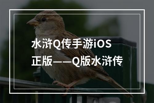 水浒Q传手游iOS正版——Q版水浒传