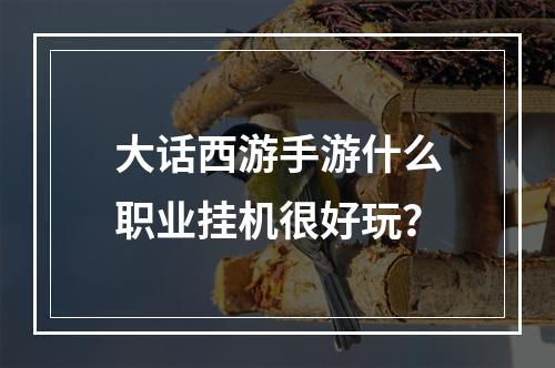 大话西游手游什么职业挂机很好玩？