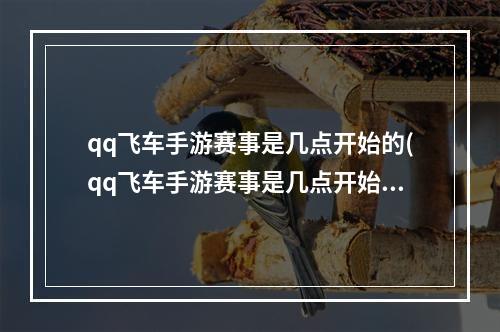 qq飞车手游赛事是几点开始的(qq飞车手游赛事是几点开始)