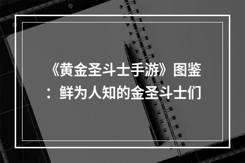 《黄金圣斗士手游》图鉴：鲜为人知的金圣斗士们