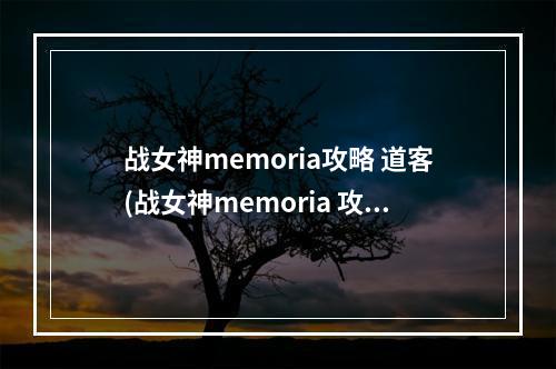 战女神memoria攻略 道客(战女神memoria 攻略)