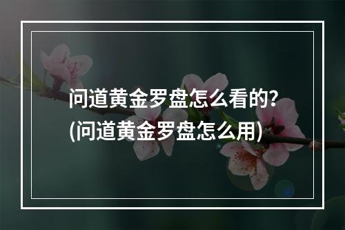 问道黄金罗盘怎么看的？(问道黄金罗盘怎么用)