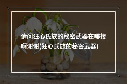 请问狂心氏族的秘密武器在哪接啊谢谢(狂心氏族的秘密武器)