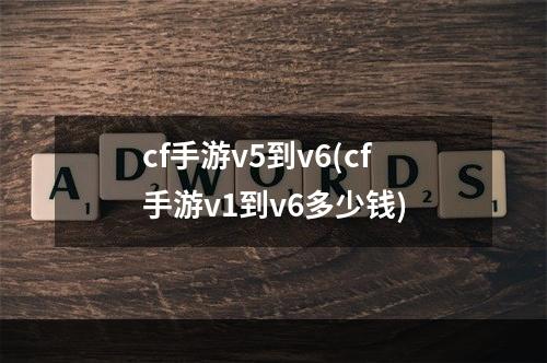 cf手游v5到v6(cf手游v1到v6多少钱)