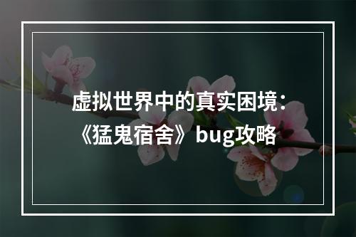 虚拟世界中的真实困境：《猛鬼宿舍》bug攻略