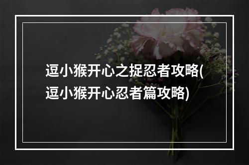 逗小猴开心之捉忍者攻略(逗小猴开心忍者篇攻略)