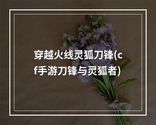 穿越火线灵狐刀锋(cf手游刀锋与灵狐者)