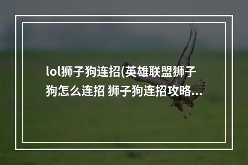 lol狮子狗连招(英雄联盟狮子狗怎么连招 狮子狗连招攻略 英雄联盟手游)